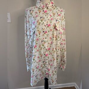 Heartbreak colorful rose floral button up top SZ 3XL
